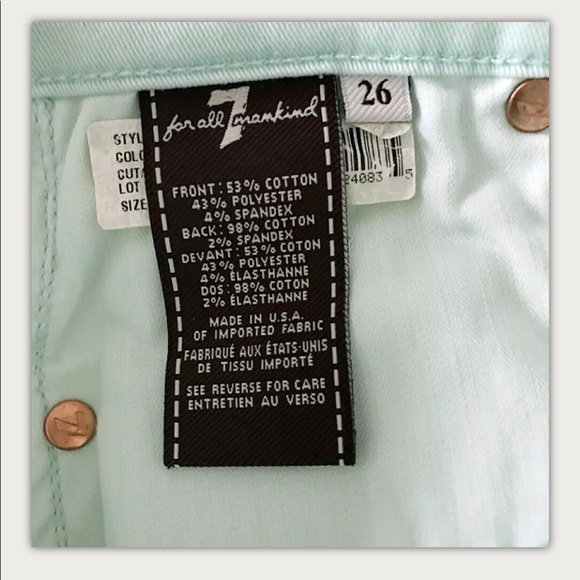 7 FOR ALL MANKIND Sz 26 Embroidered Skinny Jeans - Picture 6 of 7